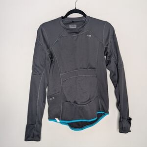 OROS Nova Performance Long Sleeve Top Small Gray Thumbhole Zip Pocket